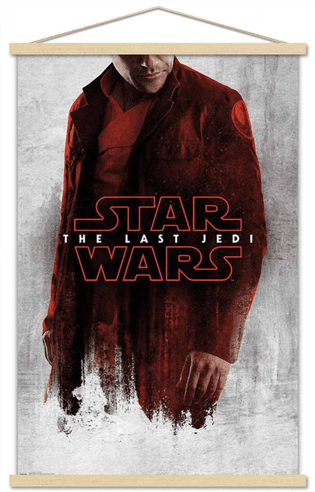 Star Wars: The Last Jedi - Red Poe Wall Poster with Wooden Magnetic Frame, 22.375" x 34"