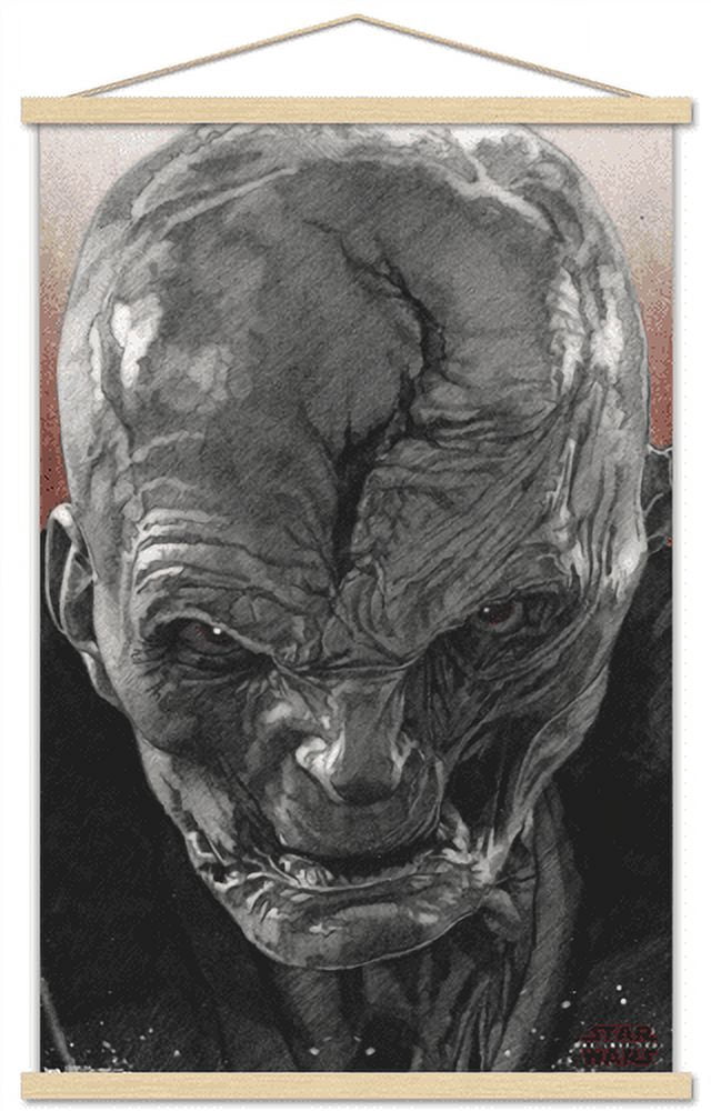 Star Wars: The Last Jedi - Snoke Wall Poster with Wooden Magnetic Frame, 22.375" x 34"