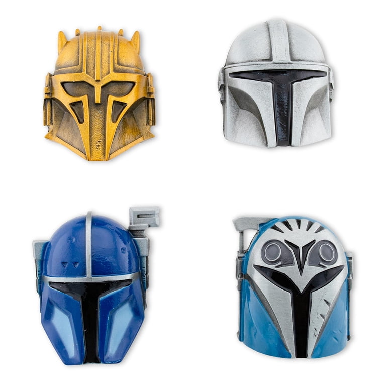 Star Wars: The Mandalorian 4-Piece 3D Metal Helmet Pin Set | Toynk