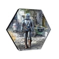 thumbnail image 1 of Star Wars (The Mandalorian - A Welcome Sight) KNEXAGON® Wood Print WPHEX0940, 1 of 1
