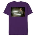 thumbnail image 1 of Star Wars The Mandalorian Ahsoka Tano Lightsaber Battle - Short Sleeve Blended T-Shirt for Adults - Customized-Purple, 1 of 5