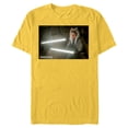 thumbnail image 1 of Star Wars The Mandalorian Ahsoka Tano Lightsaber Battle - Short Sleeve Blended T-Shirt for Adults - Customized-Yellow, 1 of 5