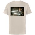 thumbnail image 1 of Star Wars The Mandalorian Ahsoka Tano Lightsaber Battle - Short Sleeve Cotton T-Shirt for Adults - Customized-Natural, 1 of 5