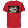 thumbnail image 1 of Star Wars The Mandalorian Ahsoka Tano Lightsaber Battle - Short Sleeve Cotton T-Shirt for Adults - Customized-Red, 1 of 5