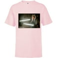 thumbnail image 1 of Star Wars The Mandalorian Ahsoka Tano Lightsaber Battle - Short Sleeve T-Shirt for Kids - Customized-Soft Pink, 1 of 5