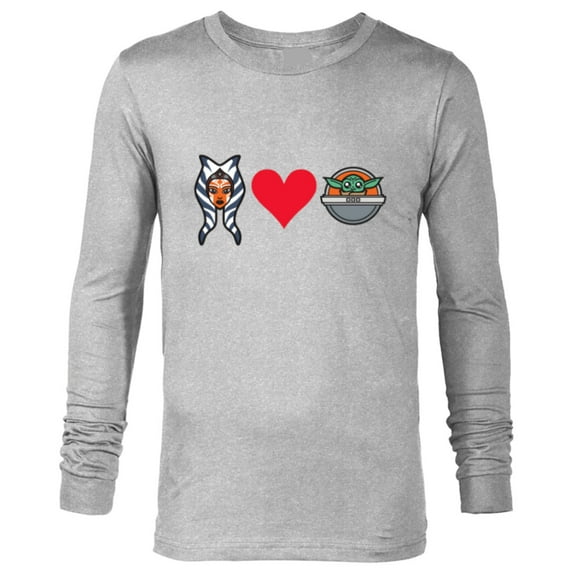 Star Wars The Mandalorian Ahsoka Tano Loves Grogu - Long Sleeve T-Shirt for Men - Customized-Athletic Heather