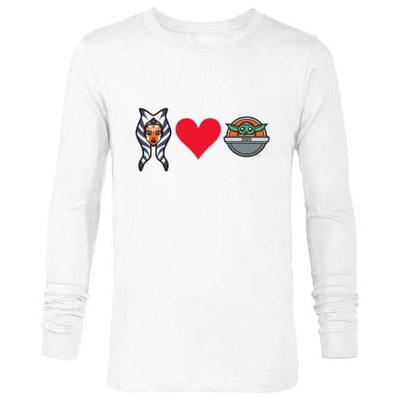 Star Wars The Mandalorian Ahsoka Tano Loves Grogu - Long Sleeve T-Shirt for Men - Customized-White