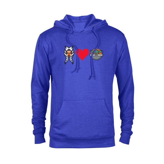 Star Wars The Mandalorian Ahsoka Tano Loves Grogu - Pullover Hoodie for Adults - Customized-Royal Heather