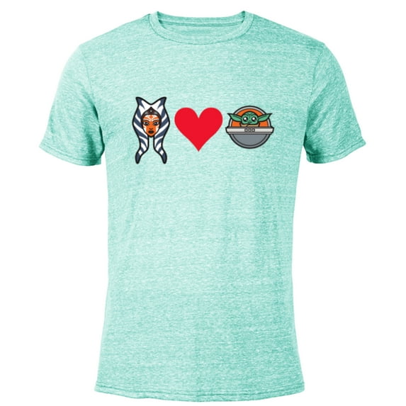 Star Wars The Mandalorian Ahsoka Tano Loves Grogu - Short Sleeve Blended T-Shirt for Adults - Customized-Ocean Blue