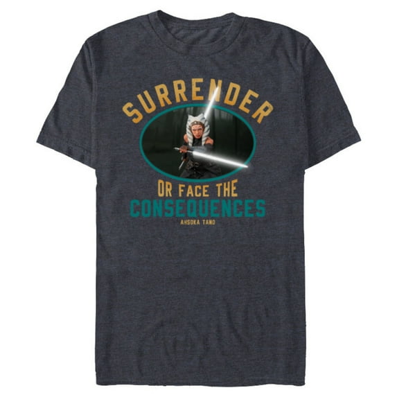 Star Wars The Mandalorian Ahsoka Tano Surrender - Short Sleeve Blended T-Shirt for Adults - Customized-Navy Heather