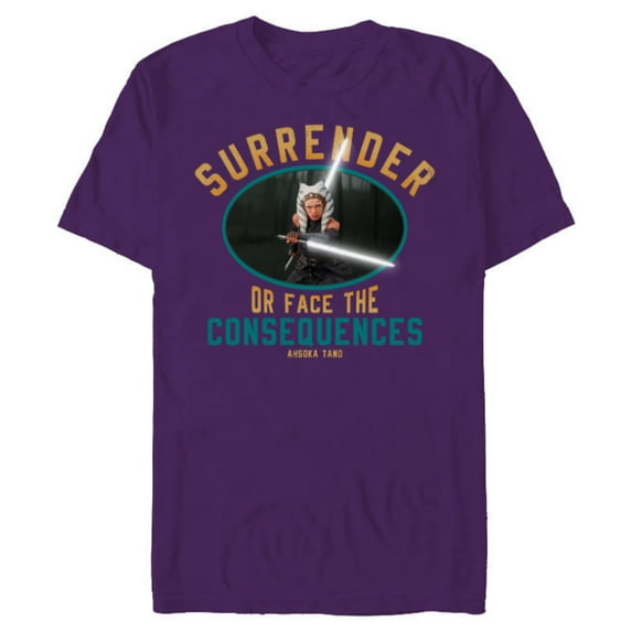 Star Wars The Mandalorian Ahsoka Tano Surrender - Short Sleeve Blended T-Shirt for Adults - Customized-Purple