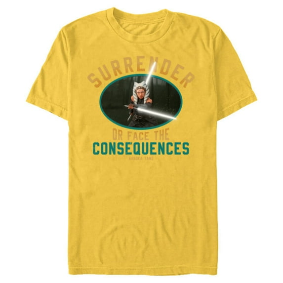 Star Wars The Mandalorian Ahsoka Tano Surrender - Short Sleeve Blended T-Shirt for Adults - Customized-Yellow