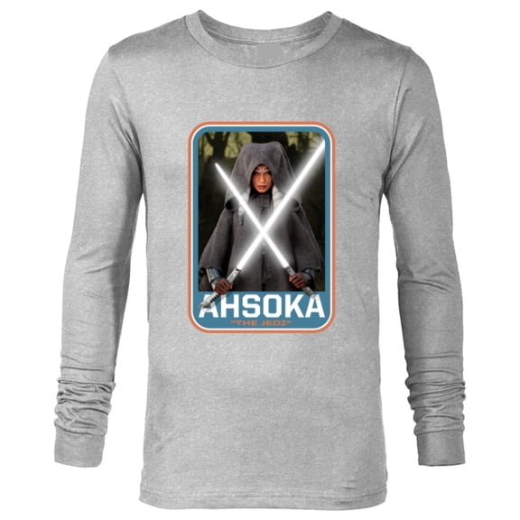 Star Wars The Mandalorian Ahsoka Tano Twin Lightsabers - Long Sleeve T-Shirt for Men - Customized-Athletic Heather