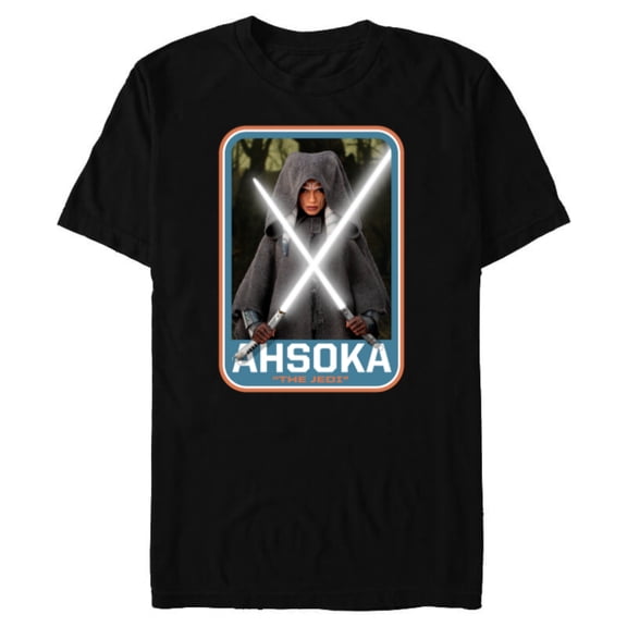 Star Wars The Mandalorian Ahsoka Tano Twin Lightsabers - Short Sleeve Blended T-Shirt for Adults - Customized-Black