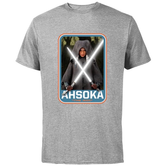 Star Wars The Mandalorian Ahsoka Tano Twin Lightsabers - Short Sleeve Cotton T-Shirt for Adults - Customized-Athletic Heather
