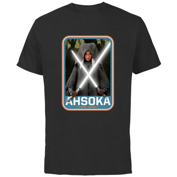 Star Wars The Mandalorian Ahsoka Tano Twin Lightsabers - Short Sleeve Cotton T-Shirt for Adults - Customized-Black