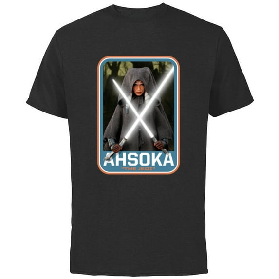 Star Wars The Mandalorian Ahsoka Tano Twin Lightsabers - Short Sleeve Cotton T-Shirt for Adults - Customized-Black