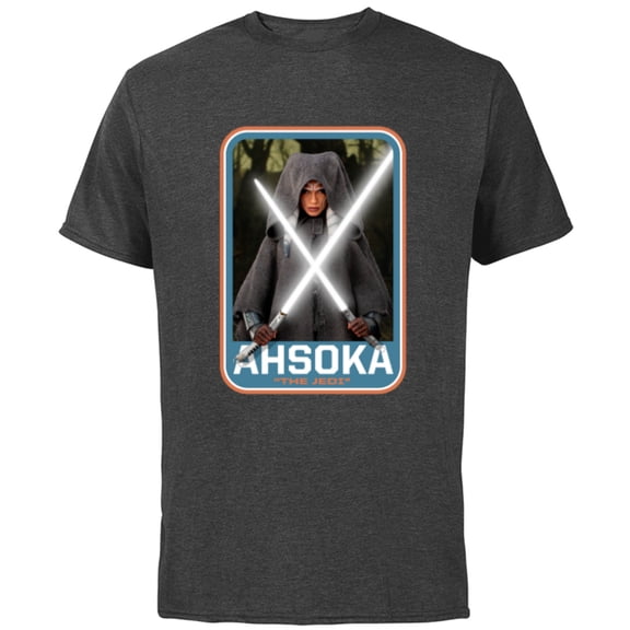 Star Wars The Mandalorian Ahsoka Tano Twin Lightsabers - Short Sleeve Cotton T-Shirt for Adults - Customized-Charcoal
