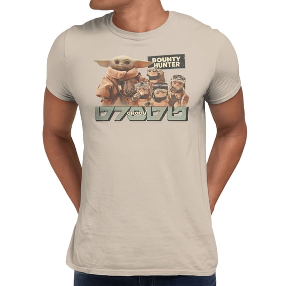 Star Wars The Mandalorian And Grogu Grogu The Bounty Hunter Men's T Shirt (Sand, S-XXXL)