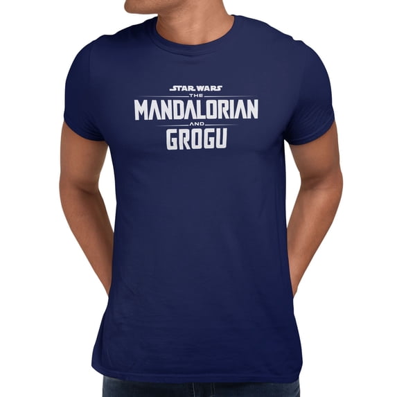Star Wars The Mandalorian And Grogu Movie Logo Men's T Shirt (Navy, S-3XL)