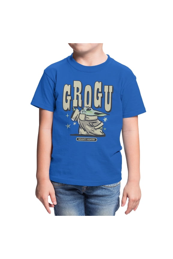 The Mandalorian And Grogu Reach For The Bounty Youth T Shirt (Royal, XS-XL)