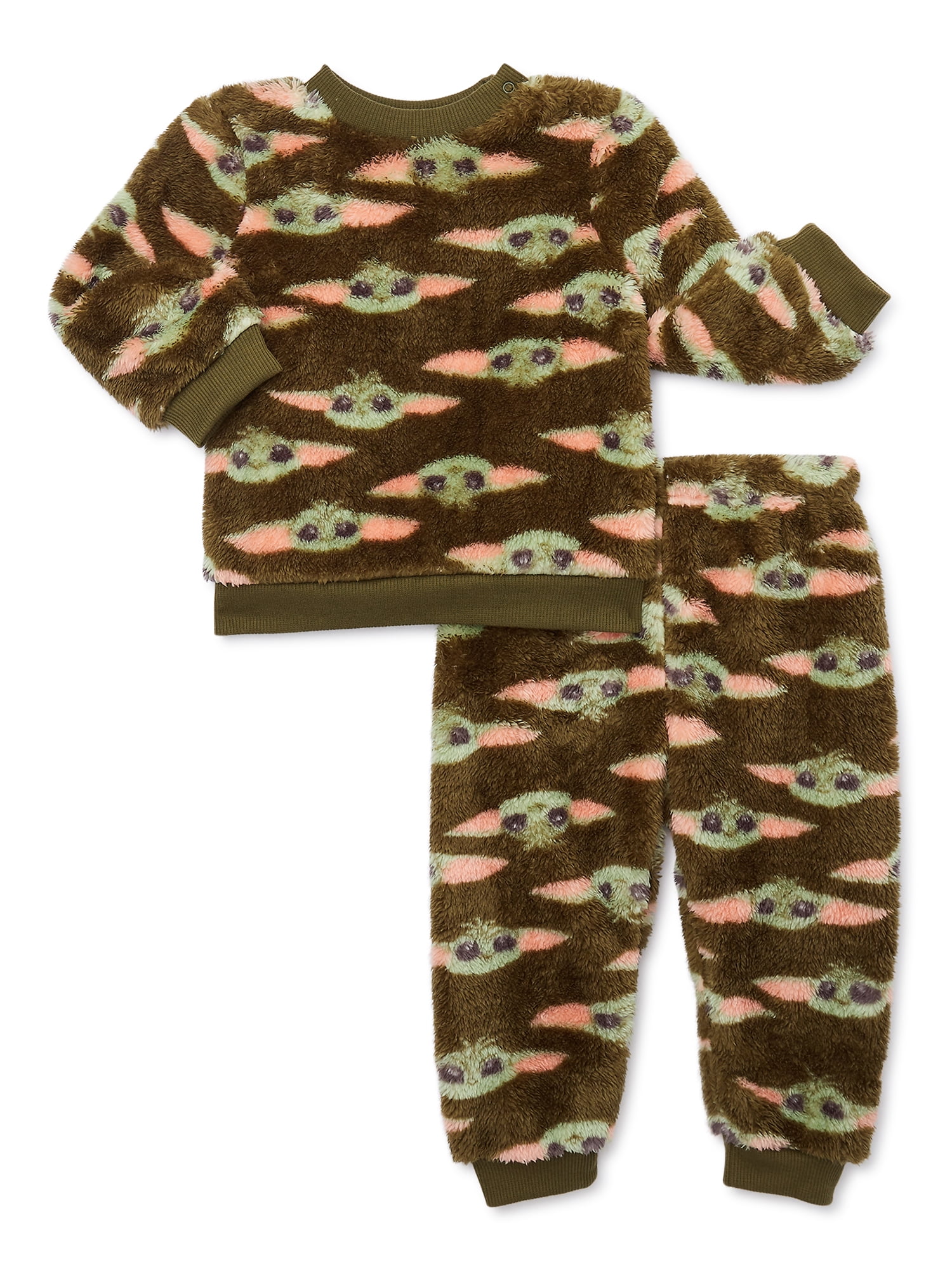 Star Wars Pyjama Bébé Garçon Mandalorian The Child - Baby Yoda Longues Manches Avec Pieds (Bleu/Gris/Blanc, 6-9 Mois)