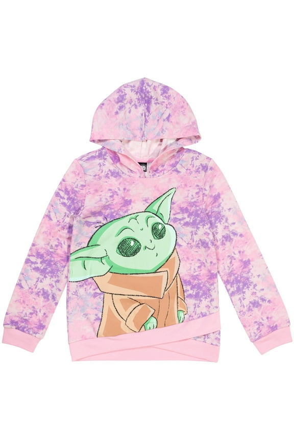 The Mandalorian Baby Grogu Big Girls Hoodie Purple 10-12