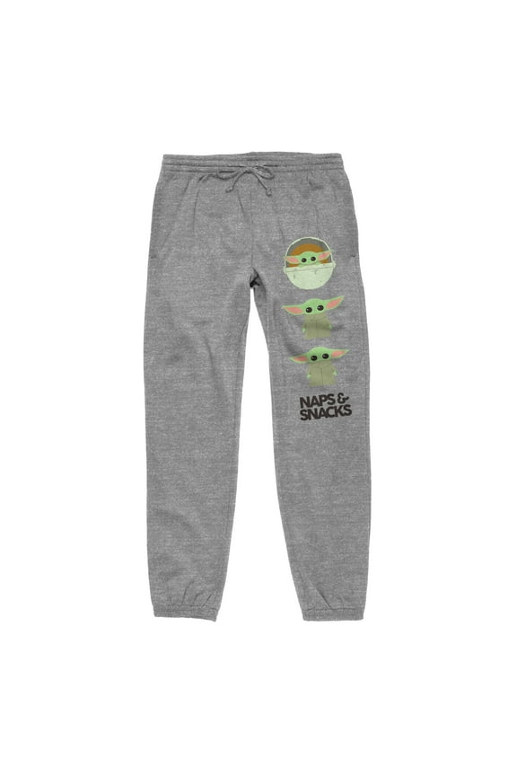 Star Wars The Mandalorian Baby Grogu Character Men's Grey Sweatpants - L