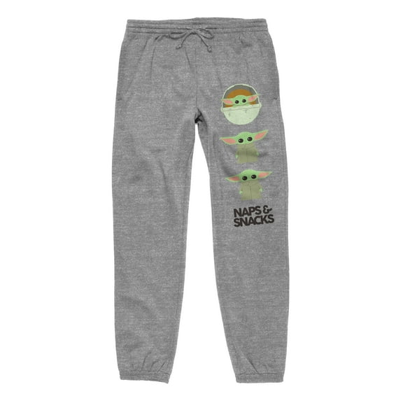 Star Wars The Mandalorian Baby Grogu Character Men's Grey Sweatpants-XS