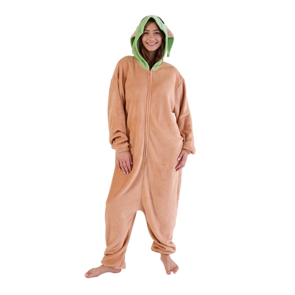 Star Wars The Mandalorian Baby Grogu Hooded Kigurumi Union Suit Pajama Onesie With Ears-Medium