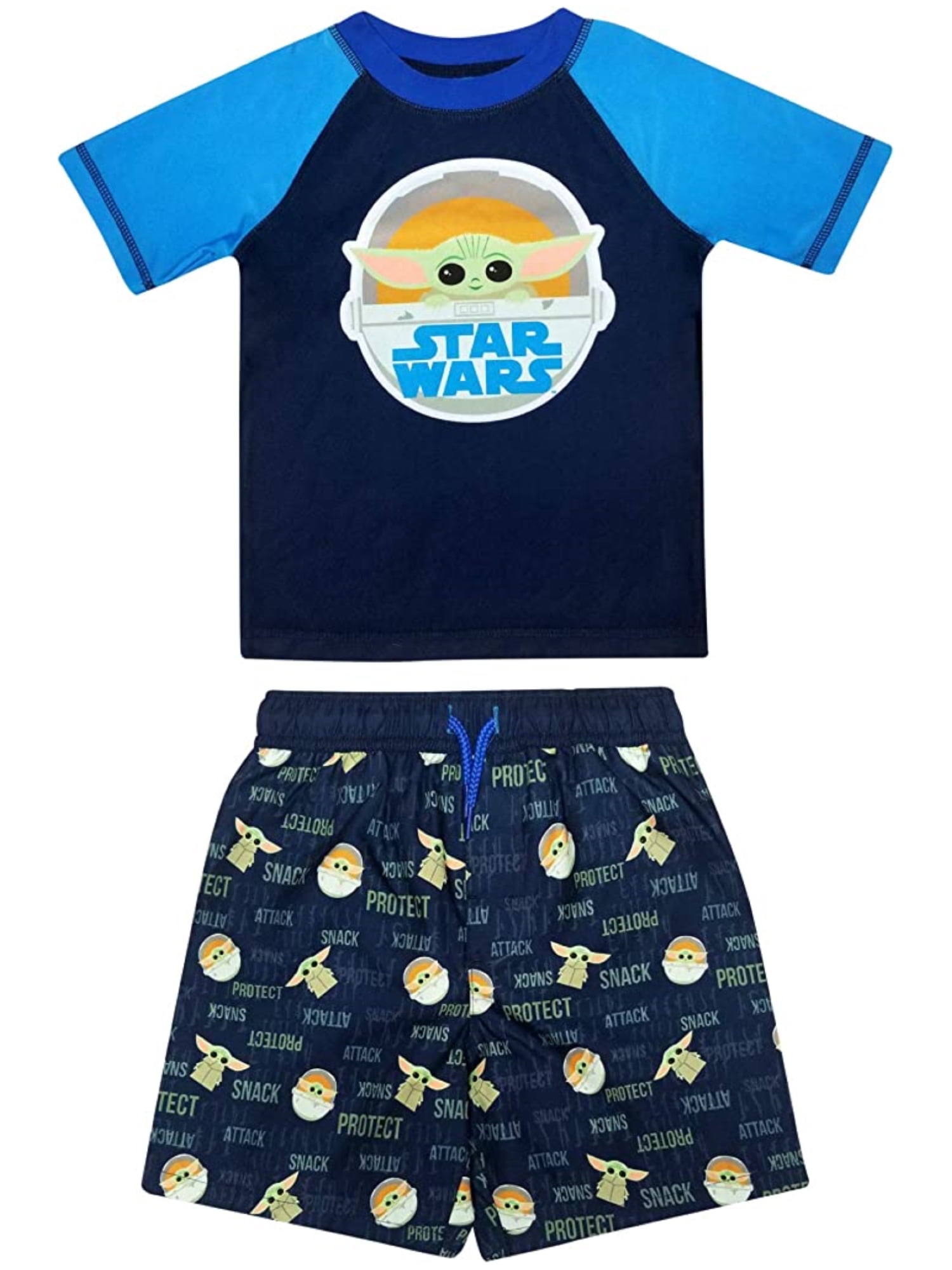 Star Wars The Mandalorian Baby & Toddler Boys' Baby Yoda Rash Guard and ...