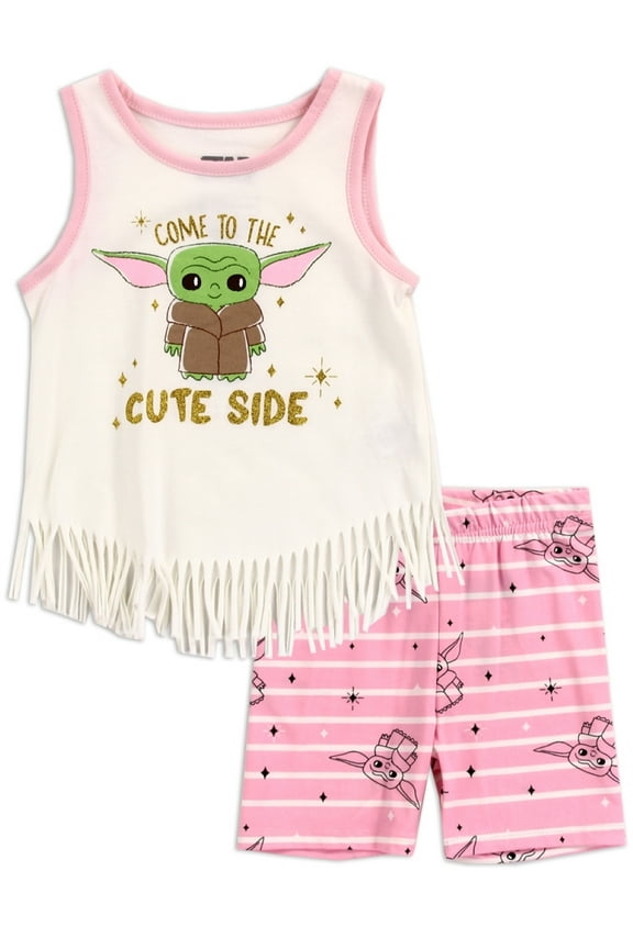 The Mandalorian Baby Yoda Fringe T-Shirt and Shorts Set (Toddler Girls)