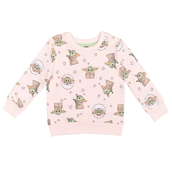 Star Wars The Mandalorian Baby Yoda Little Girls Sweatshirt Pink 6-6X
