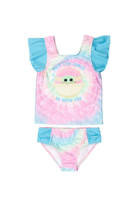 The Mandalorian Baby Yoda Little Girls Swim Rash Guard Bottom Multicolor 6