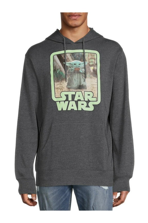 Star Wars The Mandalorian Baby Yoda Men's & Big Men's Hoodie Sweatshirt, Sizes S-3XL