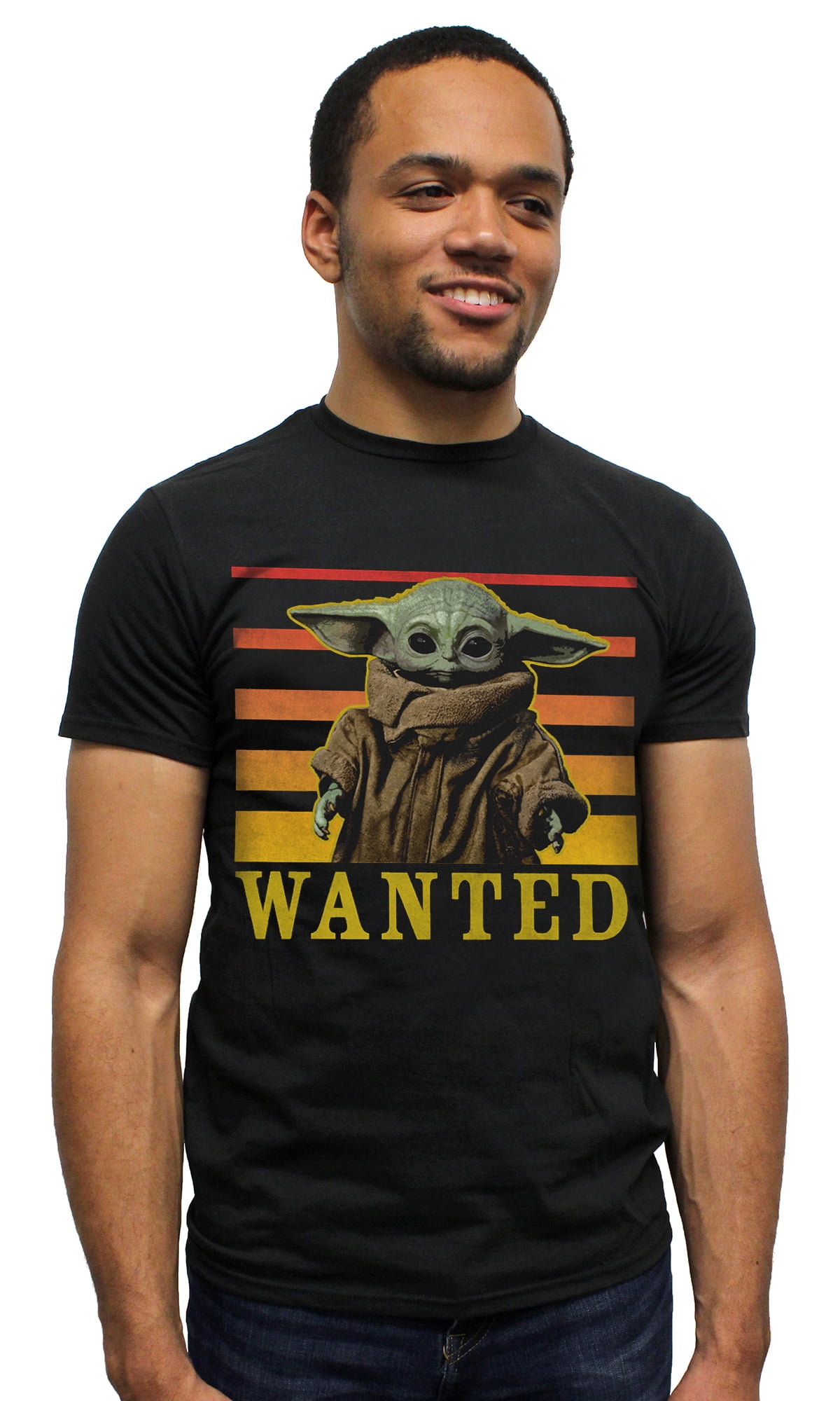 Star Wars Mens The Wanted T-Shirt Yoda Grogu XX-Large Black Mandalorian Baby