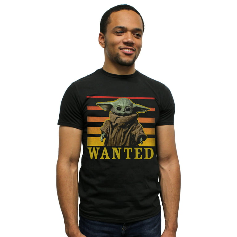 Star Wars The Mandalorian Baby Yoda Shirt Wanted Men\'s T-shirt (X-Large)