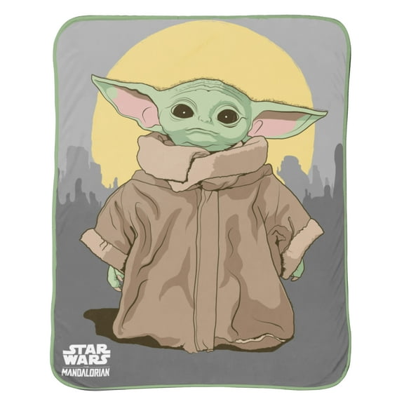 Star Wars: The Mandalorian Baby Yoda 'The Child' Silk Touch Throw, Star Wars, Grey