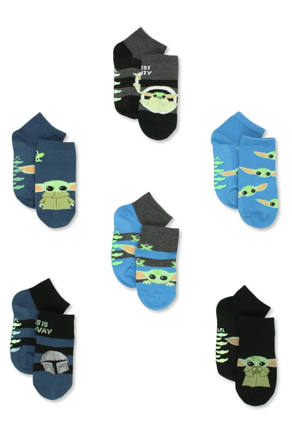 Star Wars The Mandalorian Baby Yoda Toddler Kids 6 Pack Gripper Socks UT148