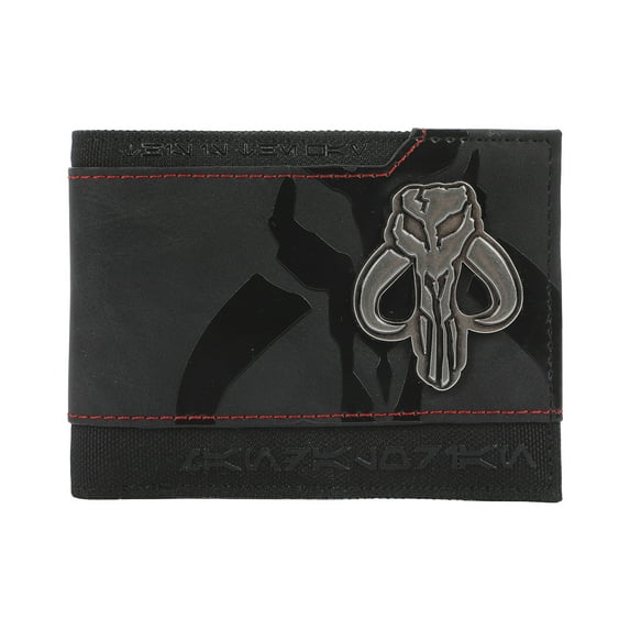 Star Wars The Mandalorian Bantha Skull Crest 3.5" Black Bifold Card Wallet