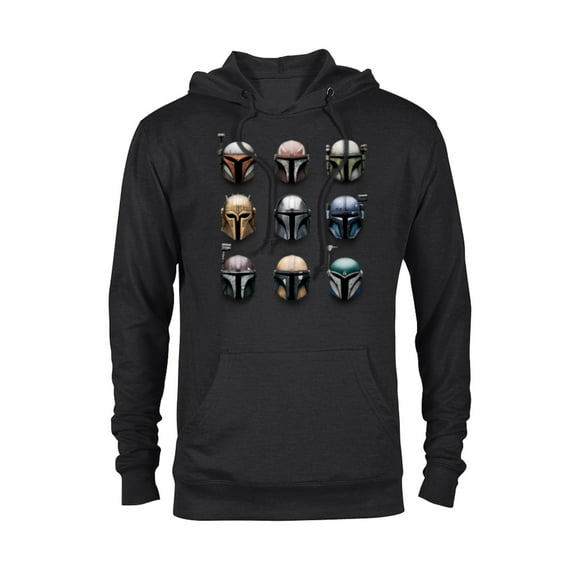 Star Wars The Mandalorian Battle Worn Helmets - Pullover Hoodie for Adults - Customized-Black