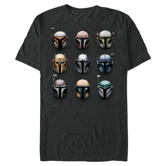 Star Wars The Mandalorian Battle Worn Helmets - Short Sleeve Blended T-Shirt for Adults - Customized-Dark Heather