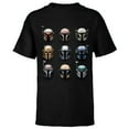 thumbnail image 1 of Star Wars The Mandalorian Battle Worn Helmets - Short Sleeve T-Shirt for Kids - Customized-Black, 1 of 5