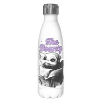 Star Wars: The Mandalorian Black and White  Stainless Steel Water Bottle White 17 oz.