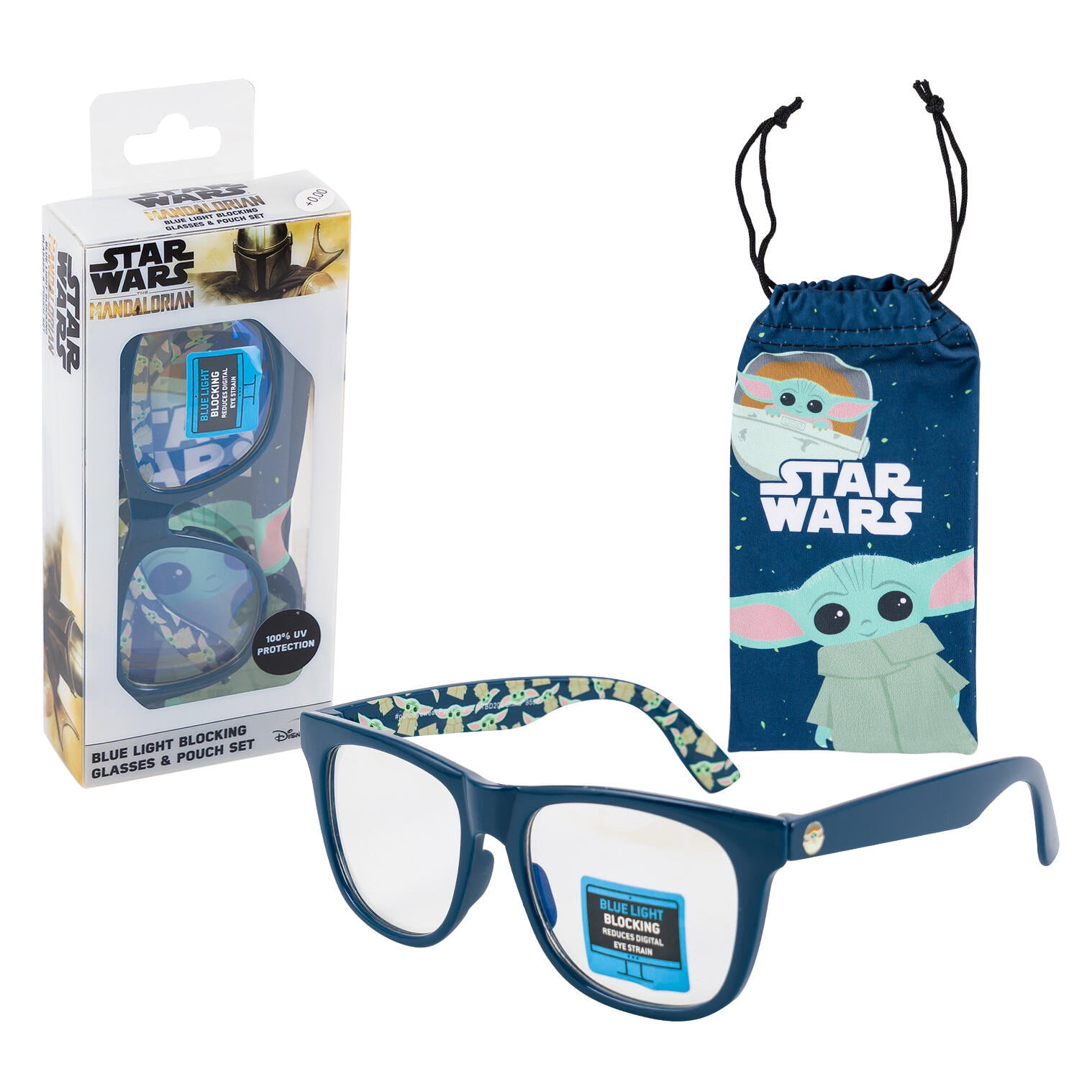 Star Wars The Mandalorian Blue Light Blocking Glasses & Pouch Set - 100 ...