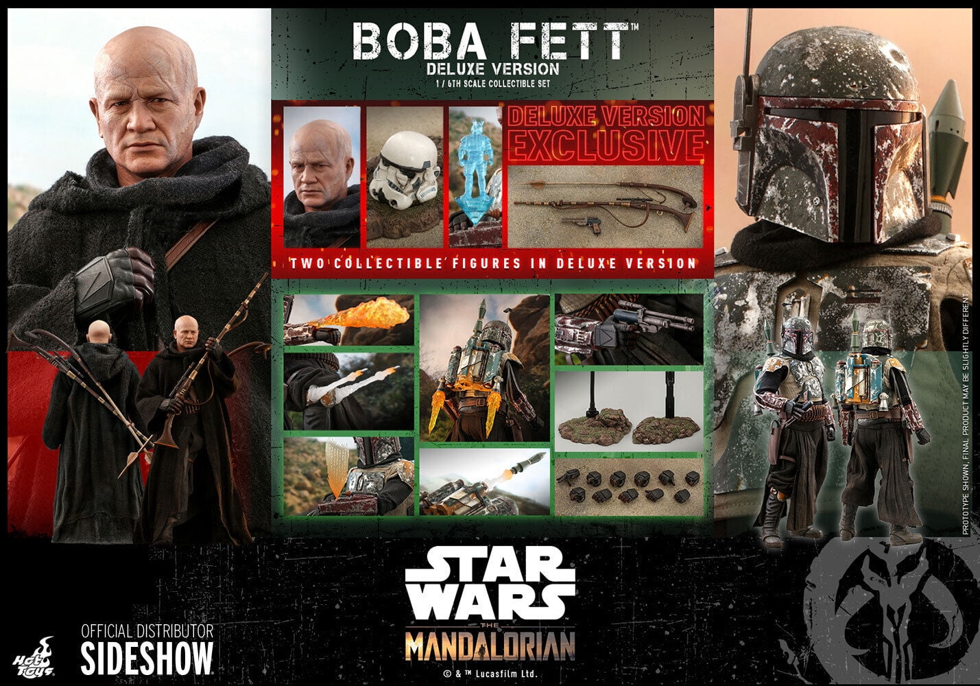 Star Wars The Mandalorian Boba Fett Collectible Figure (Deluxe Version)
