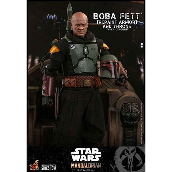 Star Wars The Mandalorian Boba Fett & Throne Collectible Figure (Repaint Armor)