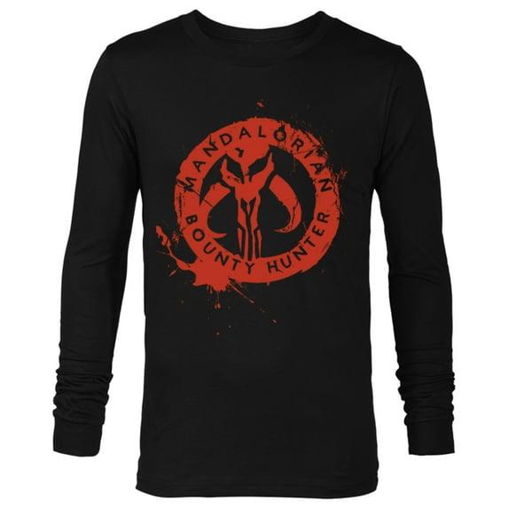 Star Wars The Mandalorian Bounty Hunter Stamp - Long Sleeve T-Shirt for Men - Customized-Black