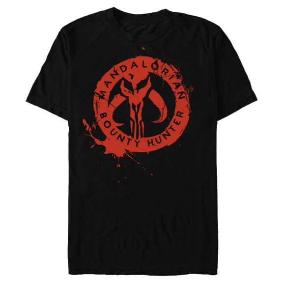 Star Wars The Mandalorian Bounty Hunter Stamp - Short Sleeve Blended T-Shirt for Adults - Customized-Black