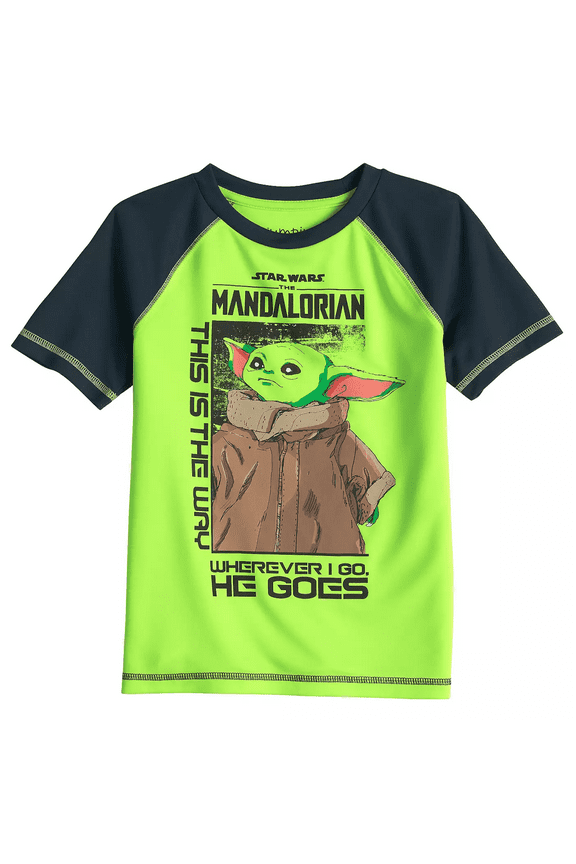 The Mandalorian Boys Baby Yoda Poly Raglan T-Shirt, Sizes 4-16